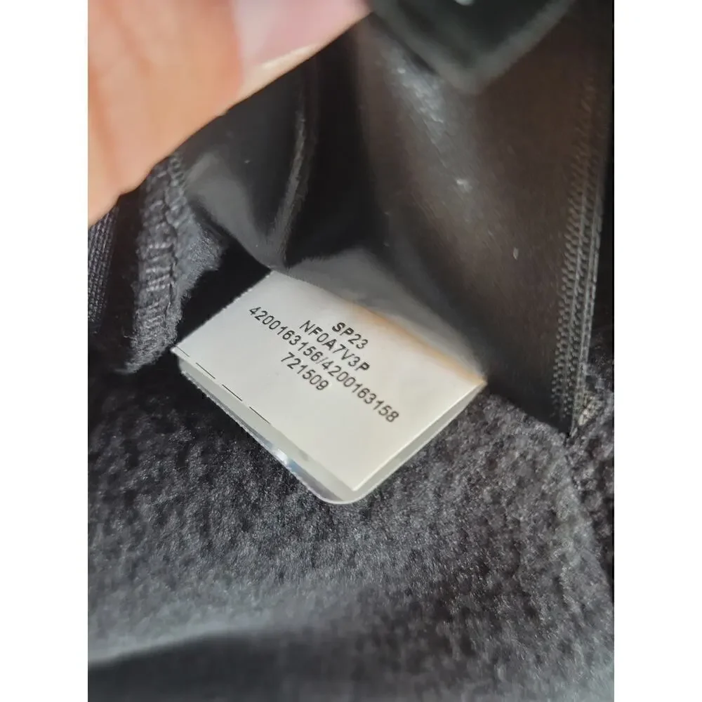 TNF Parkview 1/2 Snap Front Peak Sherpa Pullover in Black/Asphalt Gray, sz L